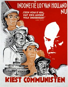 Collectie NMvWereldculturen, TM-3728-1036, Affiche- Affiche van de Communistische Partij Holland (CPH) voor de Tweede-Kamerverkiezingen van 1933, Communistische Partij Nederland, 1933