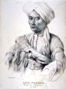 Collectie NMvWereldculturen, TM-1574-32, Litho- Portret van Diponegoro, Carel Christiaan Anthony Last, 1835