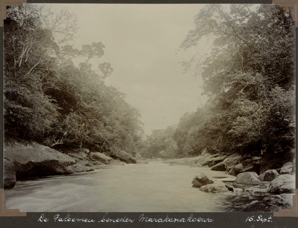 Collectie NMvWereldculturen, RV-A103-1-99, 'De Paloemeu benenden Marakanakoewa'. Foto- G.M. Versteeg, 16 september 1904