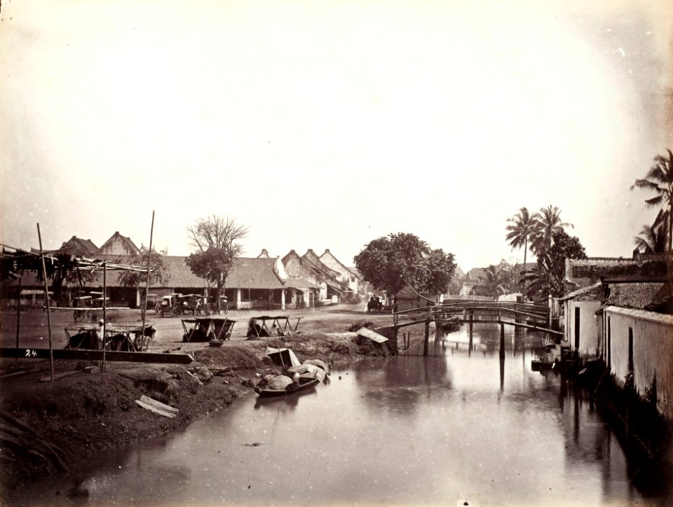 Collectie NMvWereldculturen, TM-60005002, Foto, 'Pasar Glodok in de Chinese wijk van Batavia', fotograaf toegeschreven aan Woodbury & Page, 1857-1872