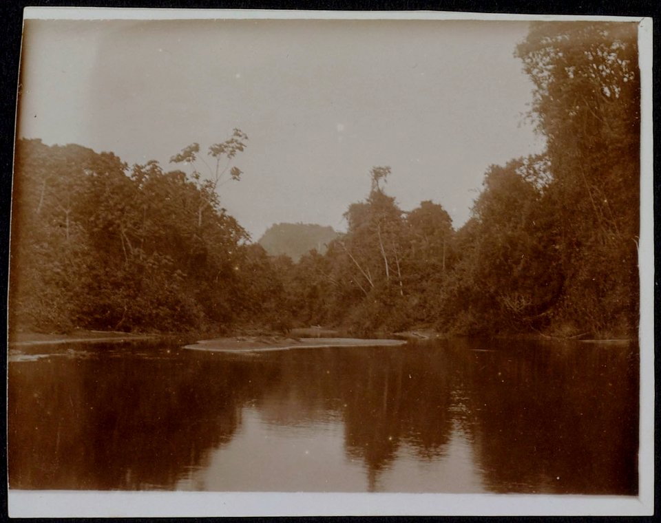 Collectie NMvWereldculturen, RV-A116-55 'De Knopaiamoi-berg gezien vanaf de rivier'