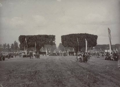 Collectie NMvWereldculturen, RV-A142-1-3, foto, 'De Aloen-aloen Lor in de richting van het zuiden, op de morgen van de Garebeg Moeloed', fotograaf K. (Kassian) Céphas, 1888