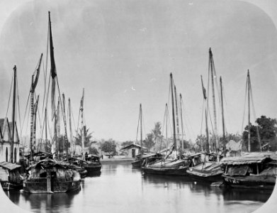 Collectie NMvWereldculturen, TM-60026803, Foto, 'De Kali Besar, Batavia', fotograaf toegeschreven aan Woodbury & Page, 1857-1872