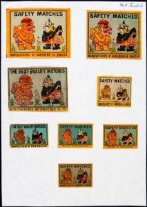 Collectie NMvWereldculturen, TM-6477-122, Etiketten van luciferdoosjes, 1900-1949