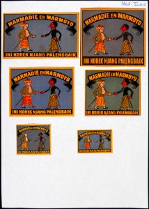 Collectie NMvWereldculturen, TM-6477-126, Etiketten van luciferdoosjes, 1900-1949