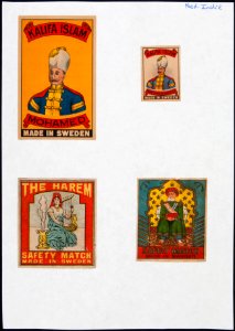 Collectie NMvWereldculturen, TM-6477-137, Etiketten van luciferdoosjes, 1900-1949