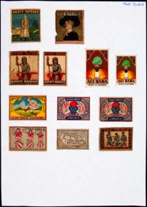 Collectie NMvWereldculturen, TM-6477-154, Etiketten van luciferdoosjes, 1900-1949