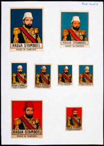 Collectie NMvWereldculturen, TM-6477-140, Etiketten van luciferdoosjes, 1900-1949