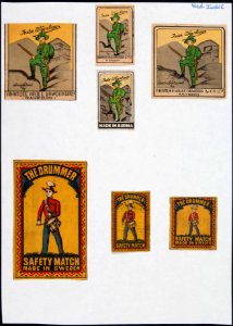 Collectie NMvWereldculturen, TM-6477-148, Etiketten van luciferdoosjes, 1900-1949