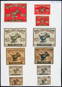 Collectie NMvWereldculturen, TM-6477-18, Etiketten van luciferdoosjes, 1900-1949