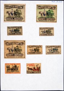 Collectie NMvWereldculturen, TM-6477-168, Etiketten van luciferdoosjes, 1900-1949