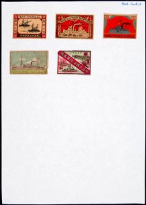 Collectie NMvWereldculturen, TM-6477-175, Etiketten van luciferdoosjes, 1900-1949