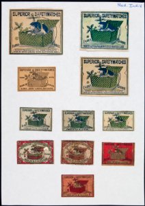 Collectie NMvWereldculturen, TM-6477-22, Etiketten van luciferdoosjes, 1900-1949