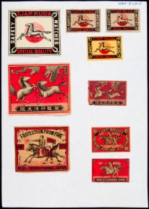 Collectie NMvWereldculturen, TM-6477-31, Etiketten van luciferdoosjes, 1900-1949