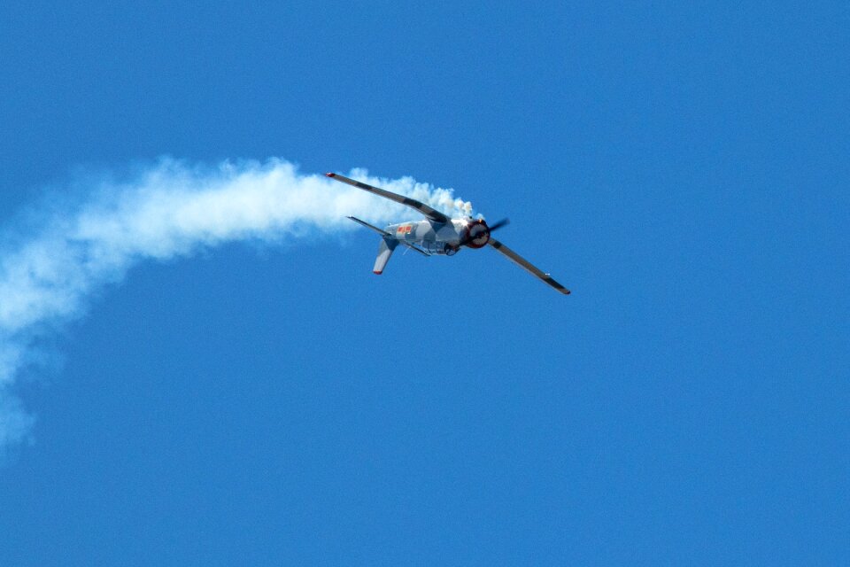 Airplane wing flying