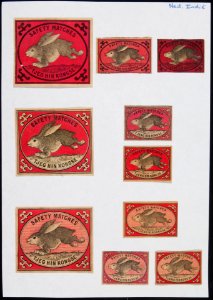 Collectie NMvWereldculturen, TM-6477-71, Etiketten van luciferdoosjes, 1900-1949