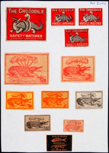 Collectie NMvWereldculturen, TM-6477-91, Etiketten van luciferdoosjes, 1900-1949