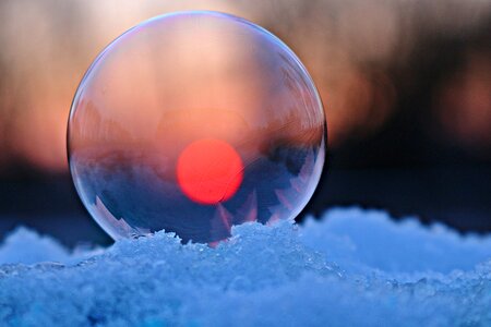 Soap bubble sunset ball photo