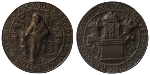 Collegium Medicum toegangspenning Hortus Medicus t.n.v. H.E. Philippo, 1806, objectnr PA 2500