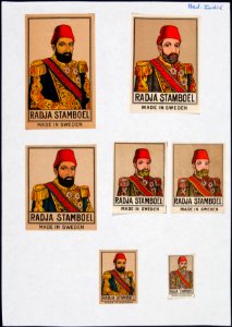 Collectie NMvWereldculturen, TM-6477-138, Etiketten van luciferdoosjes, 1900-1949