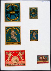 Collectie NMvWereldculturen, TM-6477-16, Etiketten van luciferdoosjes, 1900-1949