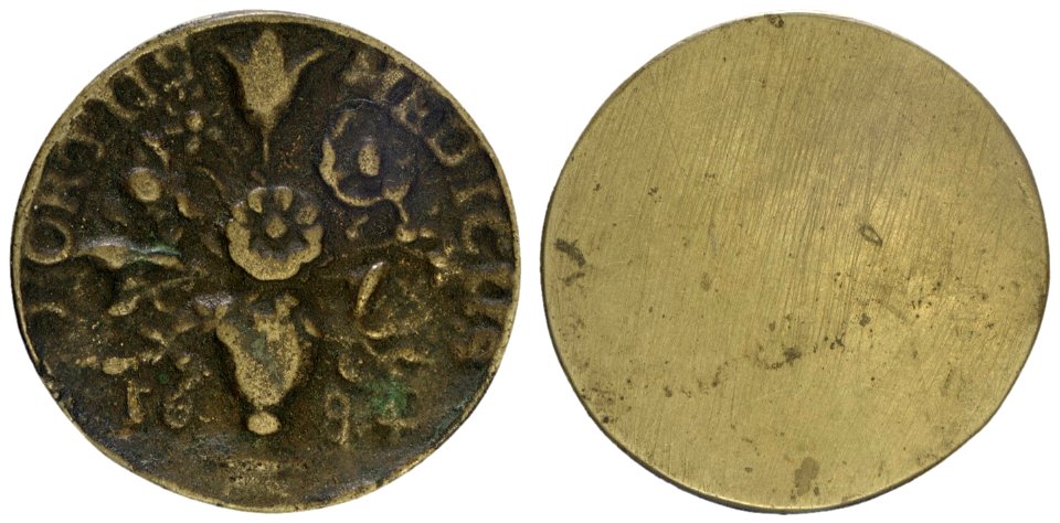 Collegium Medicum toegangspenning Hortus Medicus, objectnr PA 1123