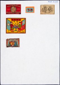Collectie NMvWereldculturen, TM-6477-189, Etiketten van luciferdoosjes, 1900-1949