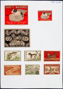 Collectie NMvWereldculturen, TM-6477-23, Etiketten van luciferdoosjes, 1900-1949