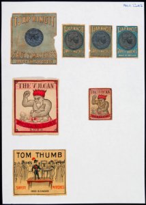 Collectie NMvWereldculturen, TM-6477-27, Etiketten van luciferdoosjes, 1900-1949