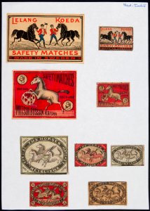 Collectie NMvWereldculturen, TM-6477-30, Etiketten van luciferdoosjes, 1900-1949