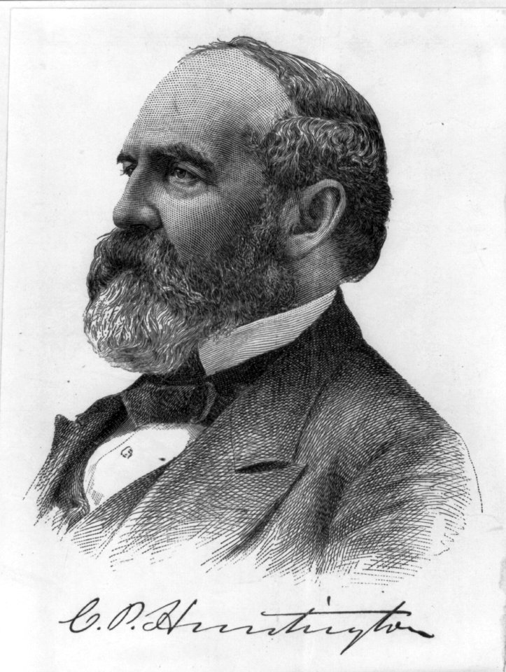 Collis Potter Huntington, 1821-1900, head and shoulders portrait, facing left LCCN2005689073