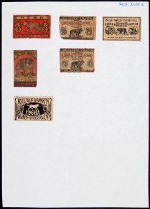 Collectie NMvWereldculturen, TM-6477-70, Etiketten van luciferdoosjes, 1900-1949