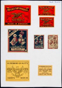 Collectie NMvWereldculturen, TM-6477-78, Etiketten van luciferdoosjes, 1900-1949