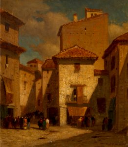 Street Scene in Seville, Spain by Samuel Colman, 1865