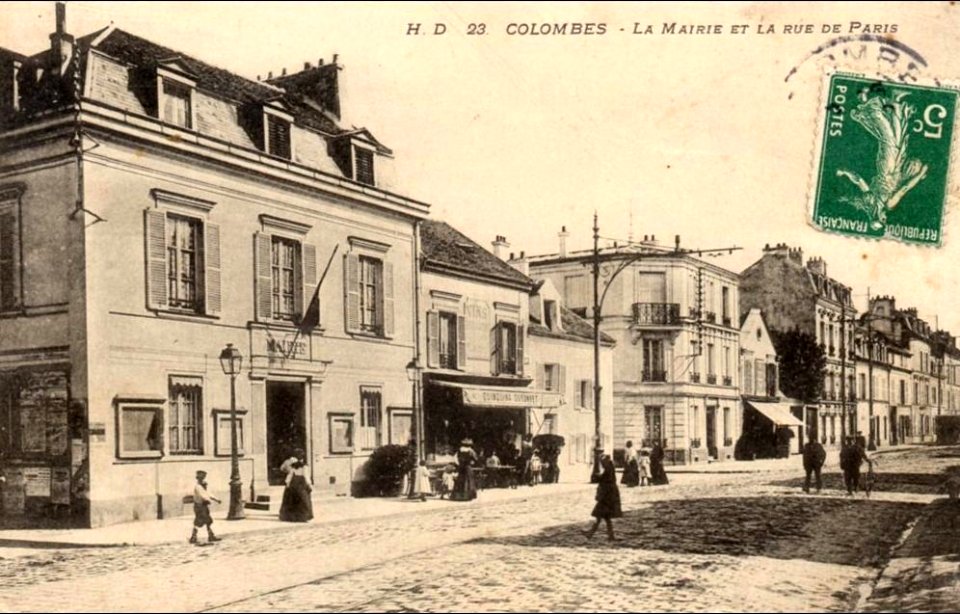 Colombes.Rue de Paris.Avenue Henri-Barbusse.Mairie