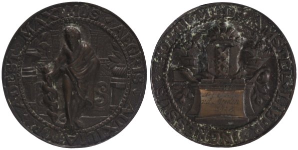 Collegium Medicum toegangspenning Hortus Medicus t.n.v. Dr. C.J. v.d. Muelen, 1804, objectnr PA 36