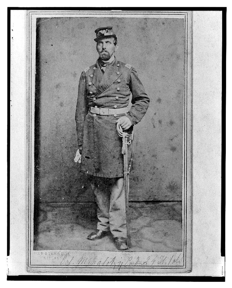 Colonel Géza Milahótzy, Union officer in the 24th Illinois Infantry Regiment, full-length portrait, standing, facing front) - Webster's Bros LCCN2003679600