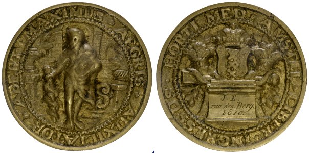Collegium Medicum toegangspenning Hortus Medicus t.n.v. J.E. van den Berg, 1820, objectnr PA 1108