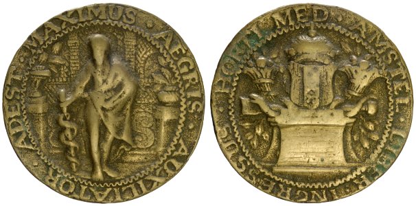 Collegium Medicum toegangspenning Hortus Medicus, objectnr PA 1091