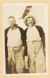 Colonel Theodore Roosevelt and Russell J. Coles on a devil fish harpooning expedition on the coast of Florida. March 16, 1917 LCCN2013651068