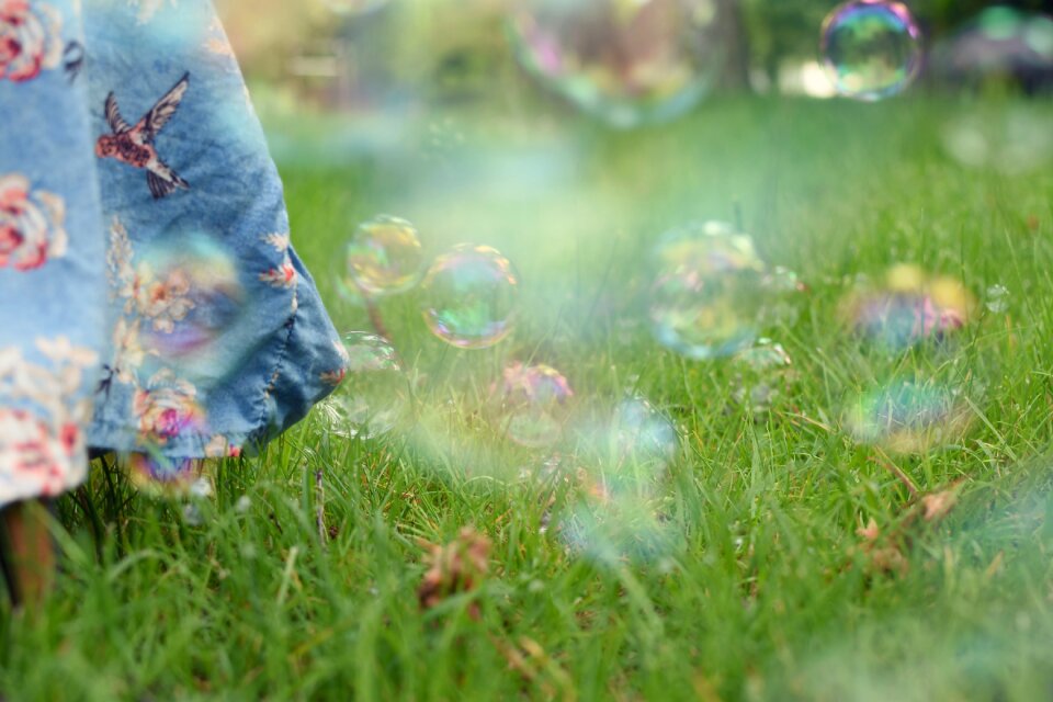 Soap bubble meadow slightly