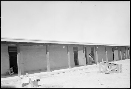 Colorado River Relocation Center, Poston, Arizona. New adobe school buildings erected at this cente . . . - NARA - 537280
