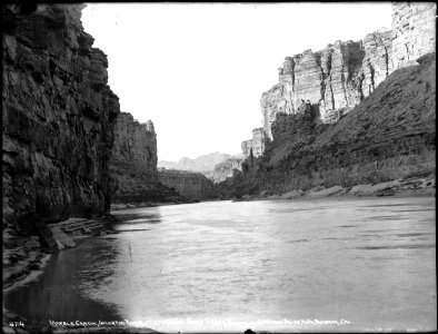 Colorado River, just above Soap Creek Rapids, Marble Canyon from river, ca.1900 (CHS-4714)