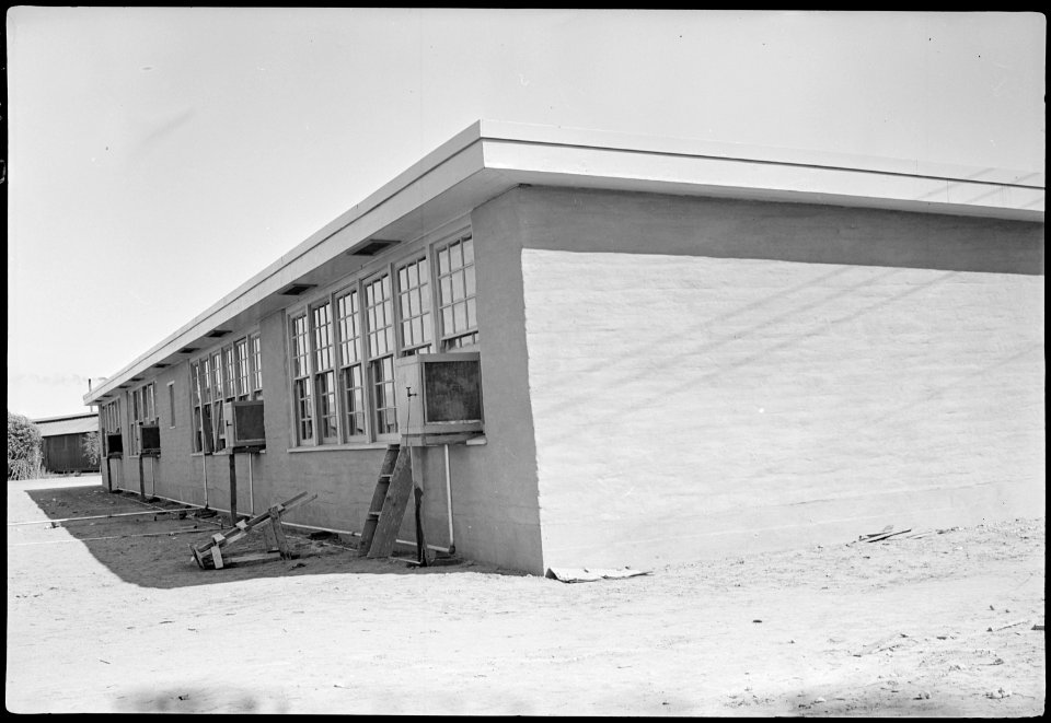 Colorado River Relocation Center, Poston, Arizona. New adobe school buildings erected at this cente . . . - NARA - 537281