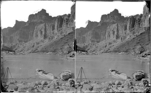 Colorado River. Grand Canyon, near Little Colorado mouth, view from south side. Two of the 1872 - NARA - 518017