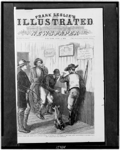 Colorado-Evading the liquor law in Colorado Springs, as witnessed by the members of the Frank Leslie transcontinental excursion party - from a sketch by Harry Ogden. LCCN97519109