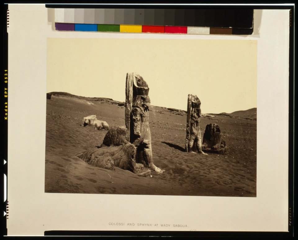 Colossi and Sphynx at Wady Saboua, Nubia - Frith 1857. LCCN00652610