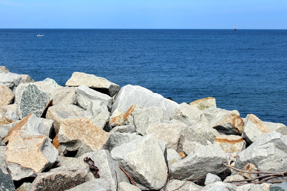 Rocks water the coast of the baltic sea