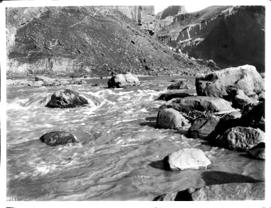 Colorado River, from the Hance Trail, Grand Canyon, looking east, 1900-1930 (CHS-3061)