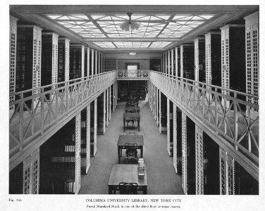 Columbia University Library, New York City. Snead Standard Stack in one of the third floor seminar rooms (fig. 155) LCCN2007682533
